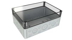 SK-21-03 Gray with Clear Cover outdoor NEMA rated knockout box - 10 x 7.09 x 4.37 inches