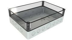 SK-23-03 Gray with Clear Cover outdoor NEMA rated electrical knockout box - 10 x 7.09 x 3.31 inches