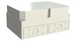 SK-30-02 Gray polycarbonate and fiberglass outdoor electrical junction box with knockouts - 14.21 x 10 x 6.39 inches