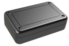 SL-42PMBT Black indoor slim enclosure for electronics with PC mounting bosses - 4.25 x 2.63 x 1.27 inches