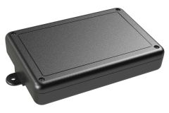 SL-64FMBT Black indoor slim enclosure for electronics with PC mounting bosses - 6 x 4 x 1.13 inches