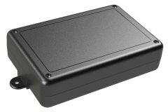 SL-68FMBT Black indoor slim enclosure for electronics with PC mounting bosses - 6.02 x 4.01 x 1.5 inches