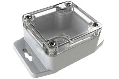 WC-20F*1508 Gray with Clear Cover outdoor NEMA 4x enclosure for electronics - 2.28 x 2.52 x 1.38 inches