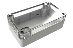 WC-21*1508 Gray with Clear Cover outdoor NEMA 4x enclosure for electronics - 4.53 x 2.56 x 1.57 inches