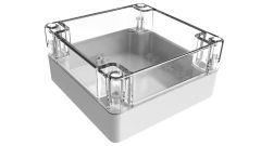 WC-36*1508 Gray with Clear Cover outdoor NEMA 4x enclosure for electronics - 4.72 x 4.72 x 2.36 inches