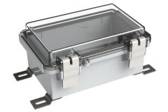 hinged electrical junction box with clear cover