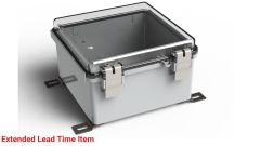 WH-10-03 Gray with Clear Cover outdoor hinged waterproof NEMA electrical enclosure - 5.9 x 5.9 x 3.54 inches