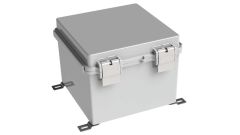 WH-14-02 Gray outdoor hinged waterproof NEMA electrical enclosure - 7.71 x 7.71 x 5.9 inches