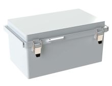 plastic junction box with hinged cover, NEMA 4X rated