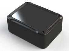 XR-34PMBR Black plastic indoor enclosure for electronics with internal PCB mounting bosses - 4.5 x 3.38 x 1.85 inches