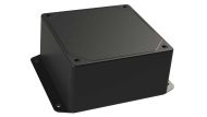 DC-44FMBYT Black plastic heavy duty enclosure for electronics with a Flush/Textured cover style - 4.62 x 4.62 x 2.25 inches