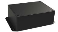 DC-46FMBYT Black plastic heavy duty enclosure for electronics with a Flush/Textured cover style - 6.13 x 4.62 x 2.25 inches