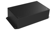 DC-47FMBYT Black plastic heavy duty enclosure for electronics with molded on surface mount flanges and a Flush/Textured cover style - 7.62 x 4.62 x 2.25 inches