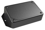 LP-31FMBT Black small plastic enclosure with flanges for surface mount applications and a Flush/Textured cover style - 4.17 x 2.8 x 1 inches