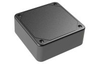 LP-41PMBT Black PCB enclosure with a Flush/Textured cover style - 3.29 x 3.29 x 1.25 inches