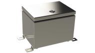 SA-38-01 Natural stainless steel hinged electrical enclosure - 7.87 x 5.91 x 5.91 inches