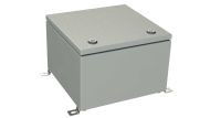 SB-34-02 Gray painted steel hinged electrical enclosure - 11.81 x 11.81 x 7.87 inches
