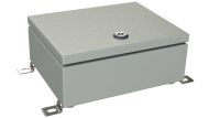 SB-41-02 Gray painted steel hinged electrical enclosure - 9.84 x 7.87 x 3.98 inches