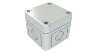 SK-11-02 Gray outdoor NEMA rated electrical junction box with knockouts - 2.56 x 2.56 x 2.24 inches