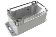 WC-22F*1508 Gray with Clear Cover outdoor NEMA 4x enclosure for electronics - 4.53 x 2.56 x 2.17 inches