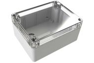 WC-23*1508 Gray with Clear Cover outdoor NEMA 4x enclosure for electronics - 4.53 x 3.54 x 2.17 inches