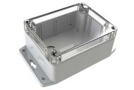 WC-23F*1508 Gray with Clear Cover outdoor NEMA 4x enclosure for electronics - 4.53 x 3.54 x 2.17 inches
