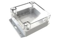 WC-36F*1508 Gray with Clear Cover outdoor NEMA 4x enclosure for electronics - 4.72 x 4.72 x 2.36 inches