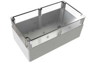 WC-44*1508 Gray with Clear Cover outdoor NEMA 4x enclosure for electronics - 14.12 x 7.84 x 5.96 inches