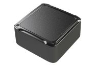 XR-44PMBT Black plastic indoor box for PC boards and other electronics - 4 x 4 x 1.85 inches