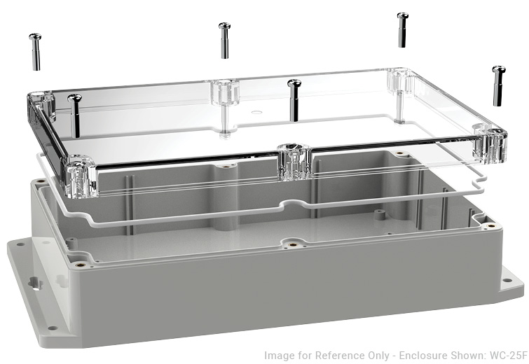 WC-25F NEMA 4X Waterproof Plastic Enclosure with Clear Cover