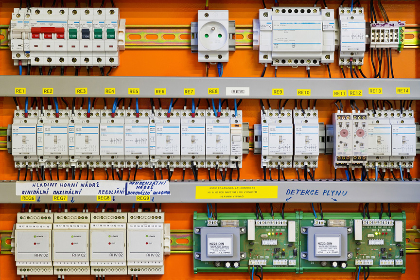 Control panel with static energy meters