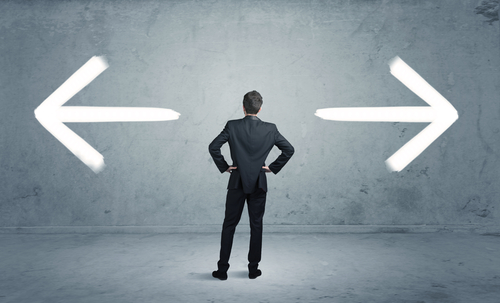 business man making decision concept