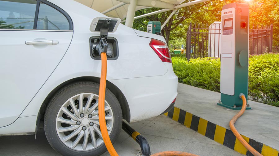 car at fuel station
