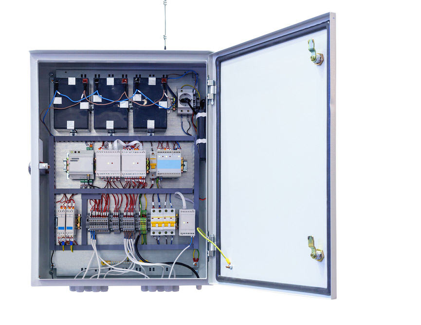 electrical control Cabinet with an open door