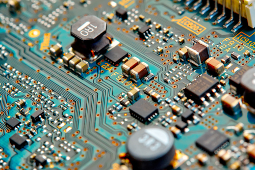 electronic circuit board close up