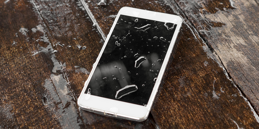 wet smartphone table
