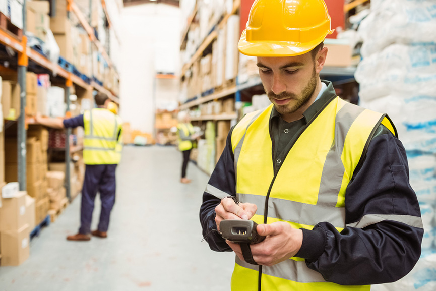 worker wearing yellow vest